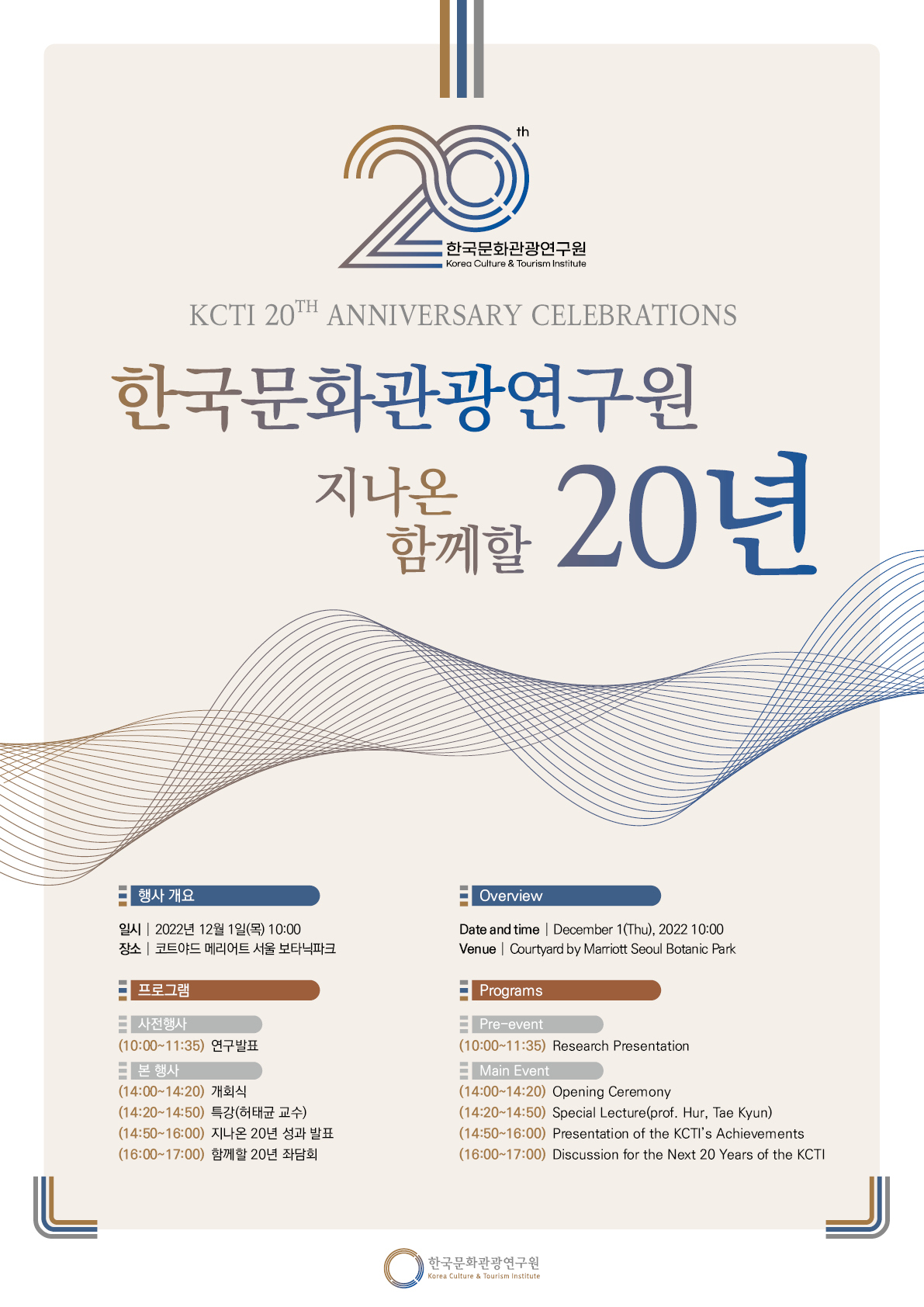 스무살된 한국문화관광연구원…1일 기념행사