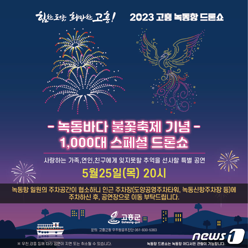 고흥 녹동항에 드론 1000대가 뜬다