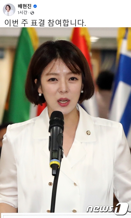 배현진 탄핵 표결 참여 선언, 표결 성립에 4명 남아…찬반 여부는 함구