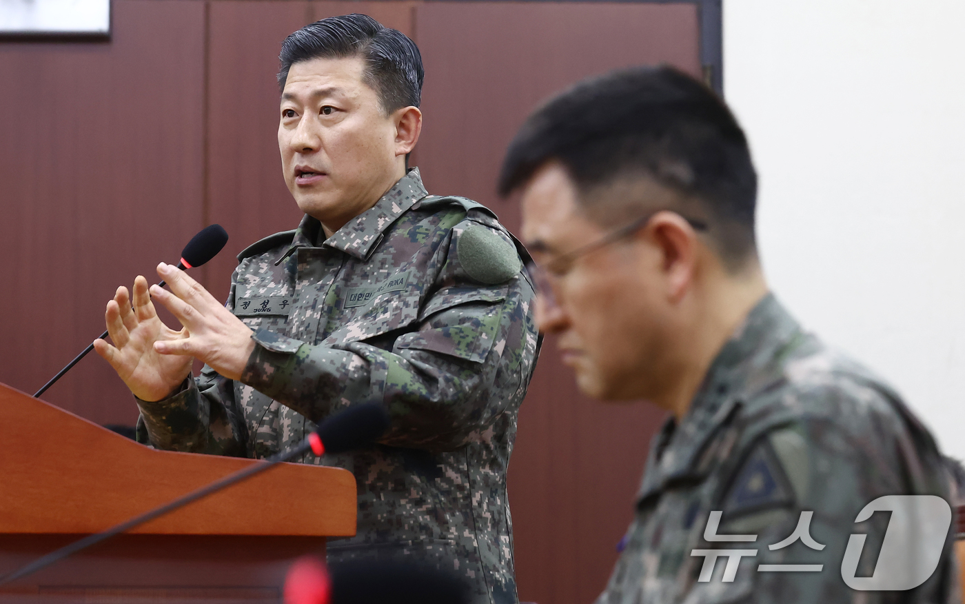 질의 답변하는 정성우 방첩사 1차장