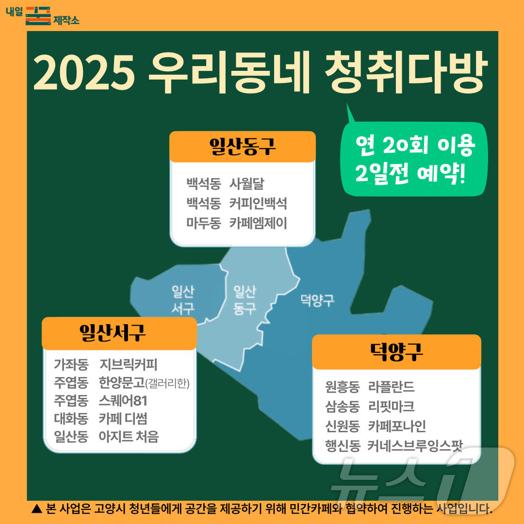 고양시 우리동네 청취다방 다음달 운영 개시