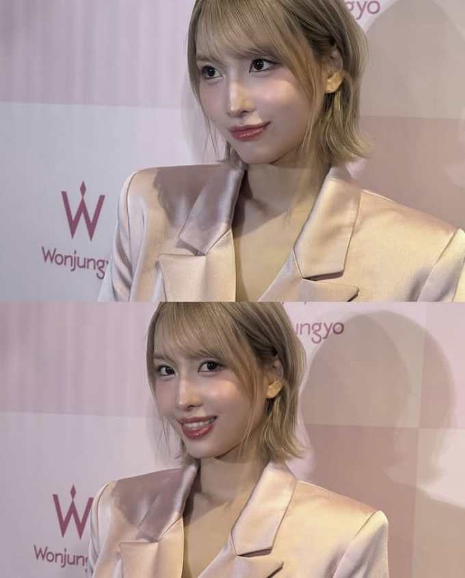 인간 복숭아 트와이스 모모, 핑크빛 블러셔로 과즙미