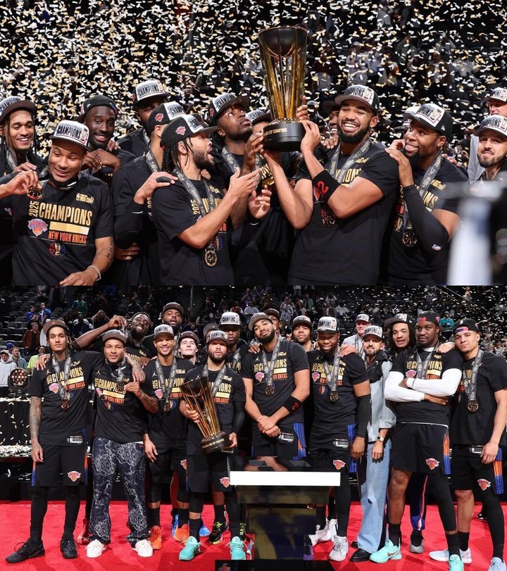 뉴욕 닉스, 샌안토니오 누르고 NBA 컵 우승컵 차지...MVP 제일런 브런슨