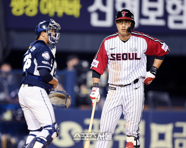 [포토] 삼진 채은성 스트라이크였다고?