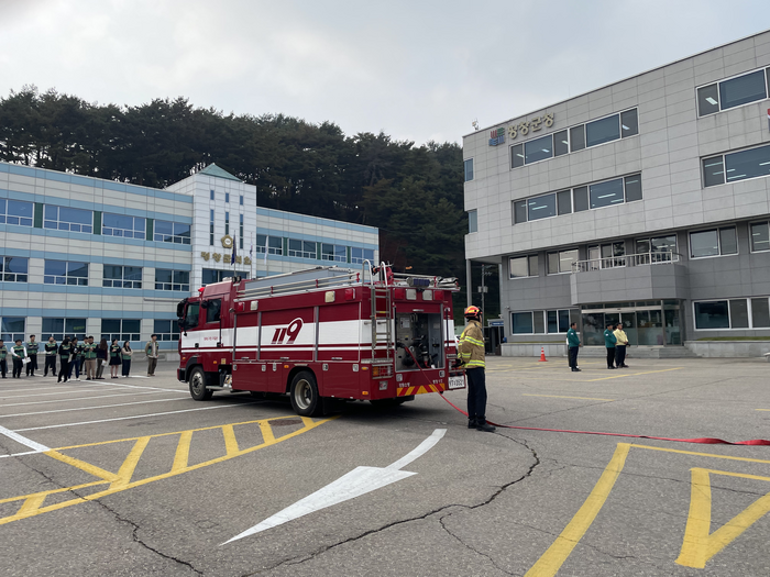 평창군, 공공기관 합동 소방훈련 실시