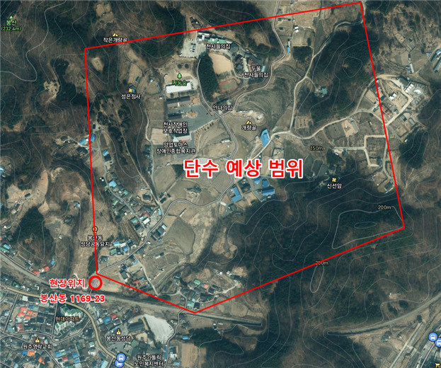 원주시 봉산동 개륜1길~3길 일원, 26일 오후 10시부터 단수!
