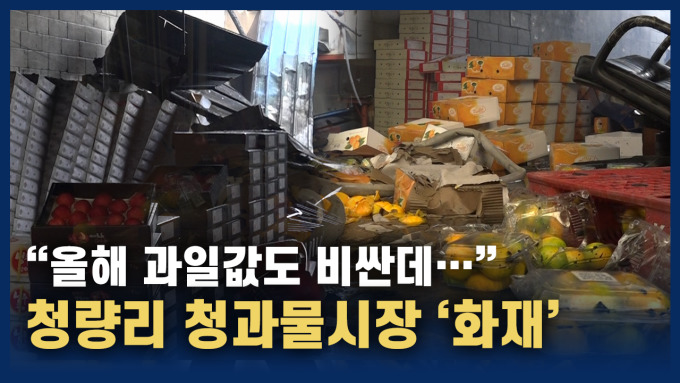 [영상] 비싼 과일 다 타버려…청량리 청과물시장 대형 화재