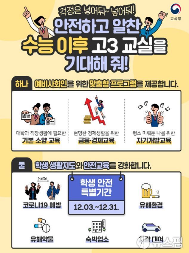 수능 후 청소년 유해시설 집중 단속…진로 교육 등 1900개 프로그램 가동