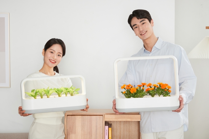 테이블 위 반려식물...LG전자, 신제품 틔움 미니 출시