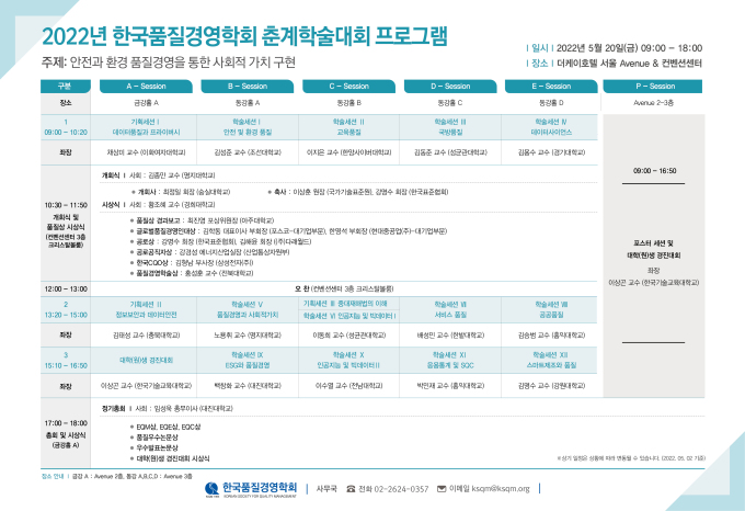 한국품질경영학회, 2022 춘계학술대회 개최