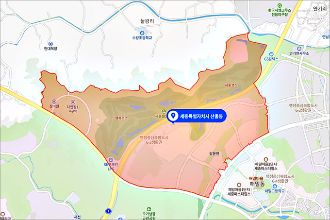 세종시 6-3생활권 마을이름 빗돌서 산울로 변경
