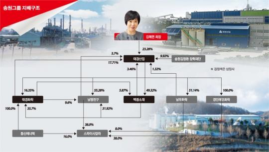 [그룹 지배구조 대해부]지주사격 ‘태경산업’ 김해련 최대주주측 지분 61.69%