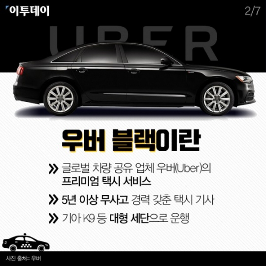 [카드뉴스 팡팡] 고급택시 우버블랙 요금 알아보기