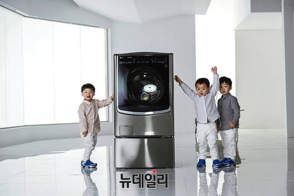 LG전자, 삼둥이 나오는 트롬 트윈워시 광고 비하인드 컷 공개