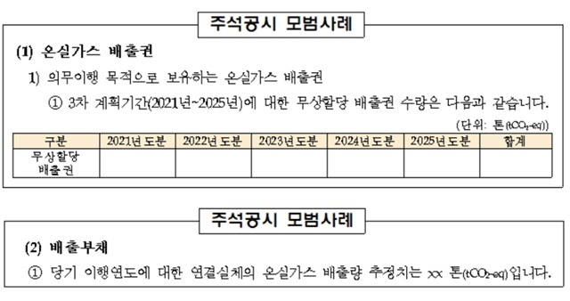 금감원, 상장법인 온실가스 배출권 주석공시 모범사례 마련