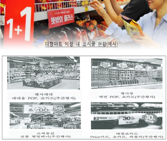 못믿을 홈플러스·이마트·롯데마트, 1+1 할인 사기행각 덜미