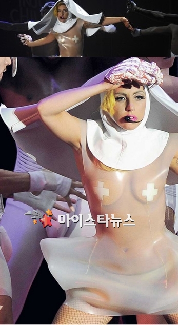 ‘레이디가가’ 밀라노 공연 투명옷…네티즌 “21세기 패션 종결자”