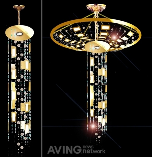 [LED EXPO & OLED EXPO 2012] 철원플라즈마산업기술연구원, 광명라이팅과 손잡고 OLED 조명 샹들리에 선보여