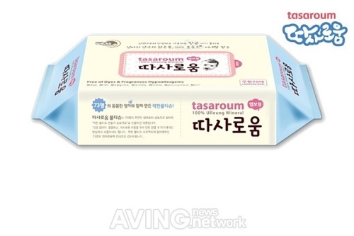 따사로움 100% 울릉도산 미네랄 물티슈 엠보타입 출시