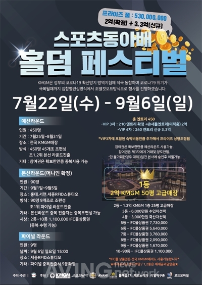 안티코로나19로 펼쳐지는 K방역 스포츠동아배 홀덤 페스티벌, (주)KMGM 후원