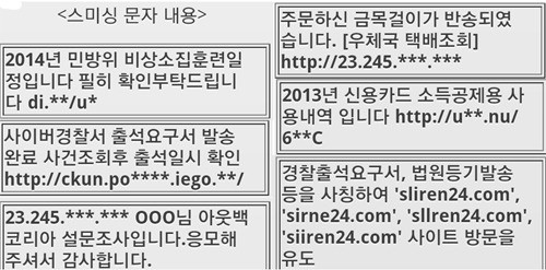 민방위 비상소집부터 아웃백 사칭까지 스미싱도 ‘비상’