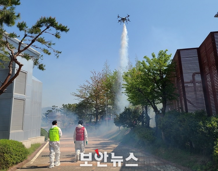 여수광양항만공사, 드론을 활용한 항만구역 복합 방역 실시