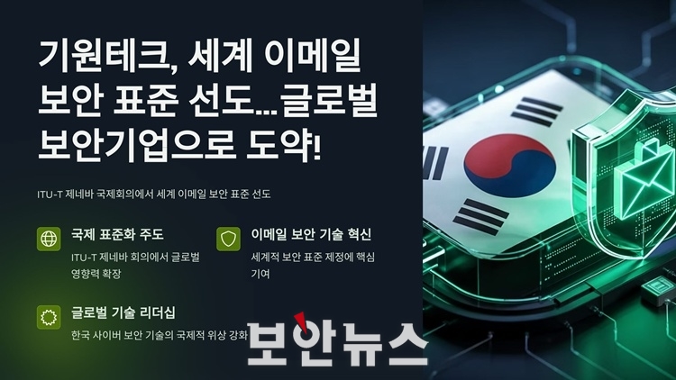 기원테크, 이메일 운영 보안 ‘표준화 항목’ 승인