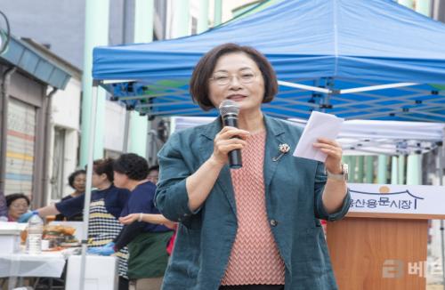 박희영 용산구청장, 용문시장 시설현대화사업 아케이드 공사 상량식 참석