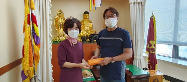 대한불교 조계종 청주 평화사, 충북지역 수해 피해돕기 성금 기탁