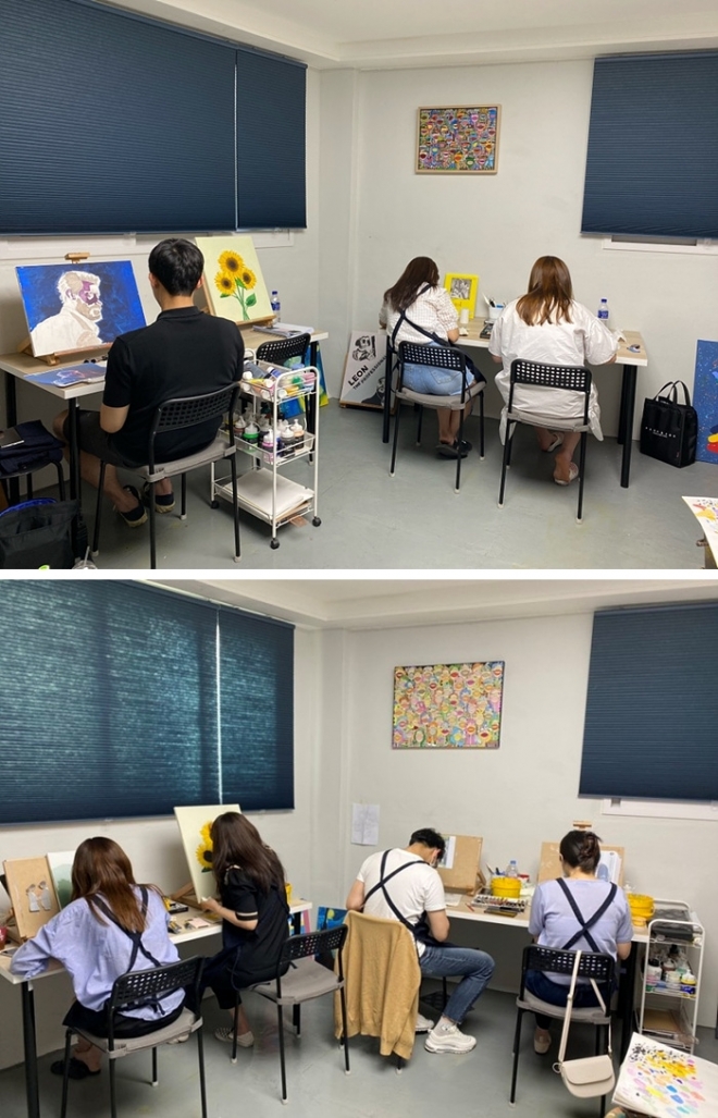 동두천 데이트 코스 제이엠스튜디오 김정미 대표, 바쁜 일상 속에서 힐링을 경험할 수 있는 화실입니다.
