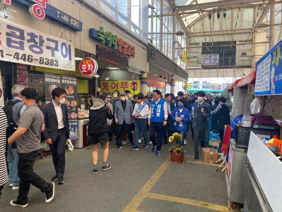 최대호 안양시장 후보, 김동연 경기지사 후보와 합동유세 가져