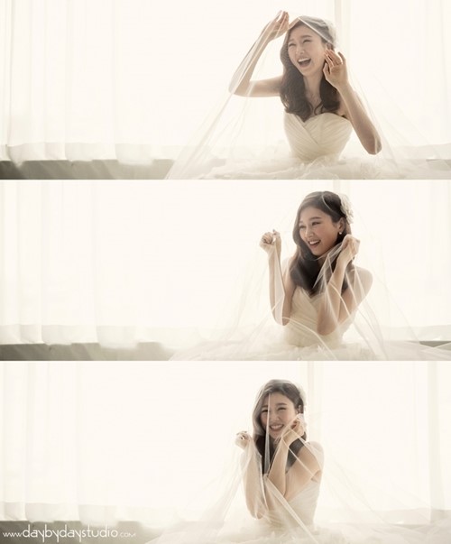 이선영 아나운서, 면사포 쓰고 러블리한 미소[포토엔]