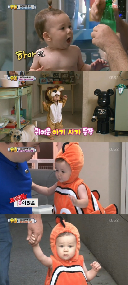 ‘슈퍼맨’ 옹알이 폭발 윌리엄, 최연소 인형뽑기 달인 등극(종합)