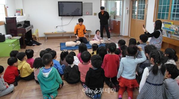 완도119안전센터, 청해어린이집서 소방안전교실