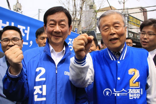 [4.13총선] 김종인-진영 주먹 꽉 쥐고 파이팅
