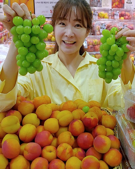 롯데마트, 국산 여름 제철과일 샤인머스켓과 플럼코트를 만나보세요