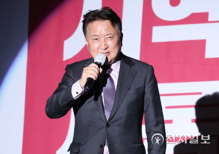 [천지포토] 발언하는 김영환 충청북도지사 후보