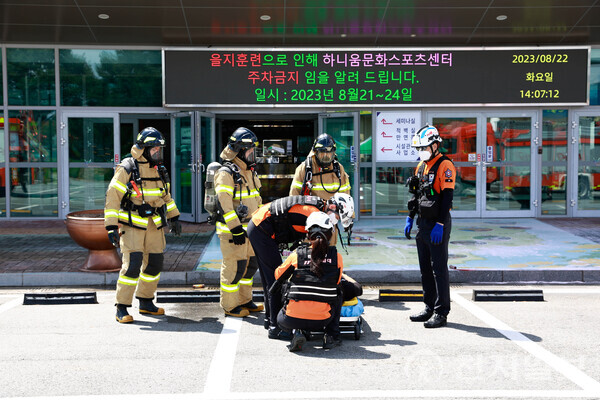 화순군, 하니움문화스포츠센터 테러·화재 대비 실제 훈련