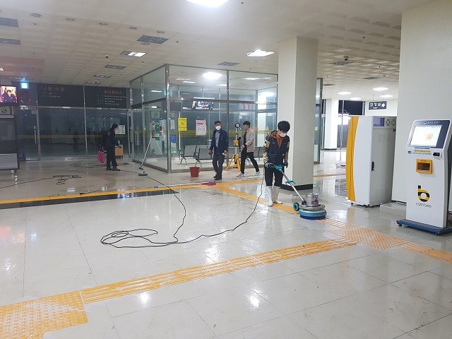 강진버스터미널, 코로나19 확산 방지 방역‧환경 개선
