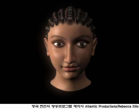 까무잡잡한 피부, 커다란 눈망울... 클레오파트라 얼굴 재현