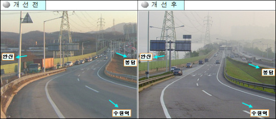 서수원IC 월암→안산 방면 교통정체 해소