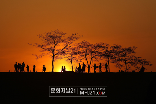 올림픽공원 저녁 노을에 취하다