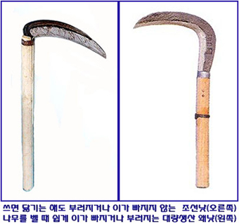 조선낫과 왜낫의 차이를 아시나요?