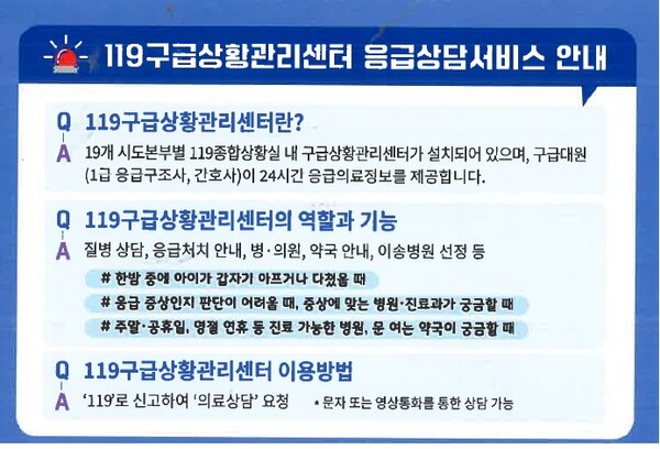 유성소방서, 응급의료정보를 제공하는 119구급상황관리센터