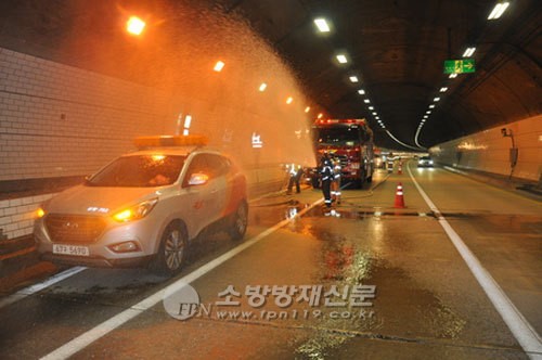 함양소방서, 고속도로 터널 화재 대비 합동소방훈련 실시