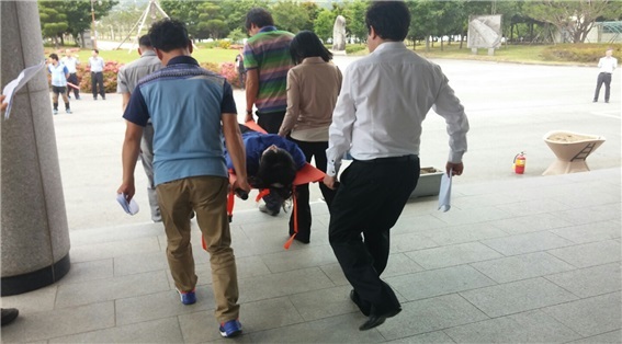 구례119안전센터, 구례군 환경관리사업소 합동소방훈련 실시