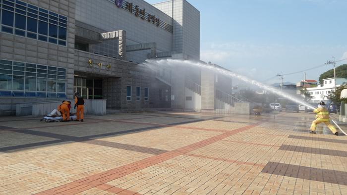 보성소방서 홍교119안전센터, 벌교읍사무소 합동훈련