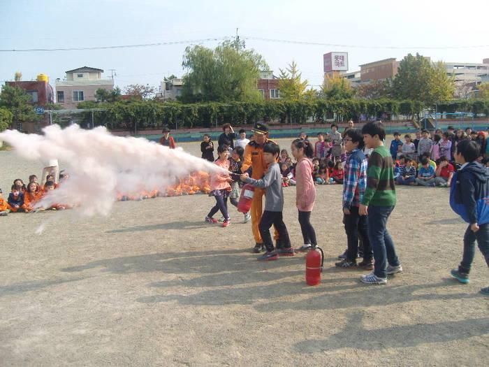 여수 봉산119, 남초등학교 합동소방훈련