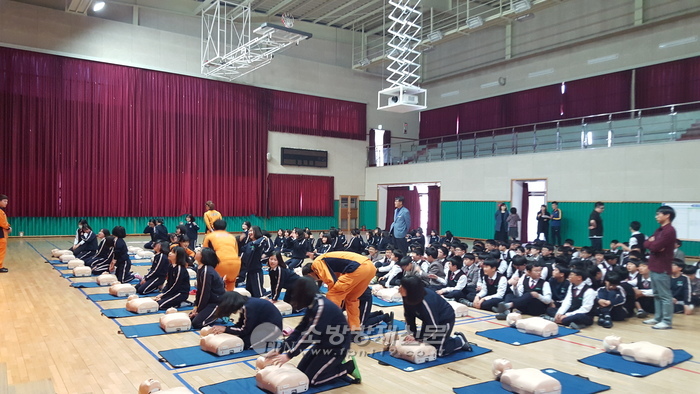 청주동부소방서, 중앙중학교 CPR 교육