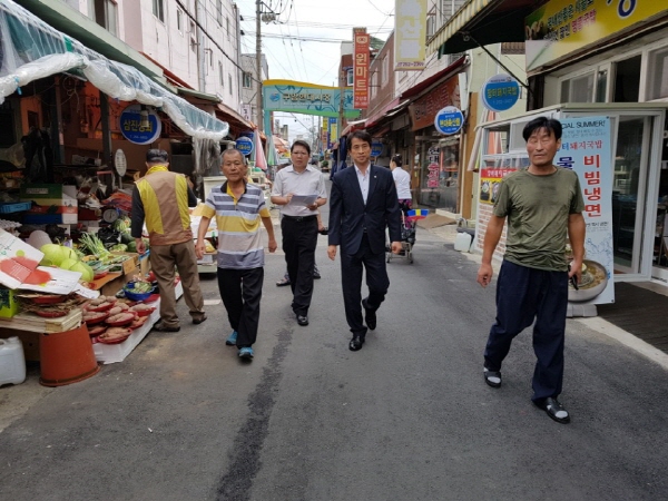 마산소방서장, 구암현대시장 방문 현지 지도